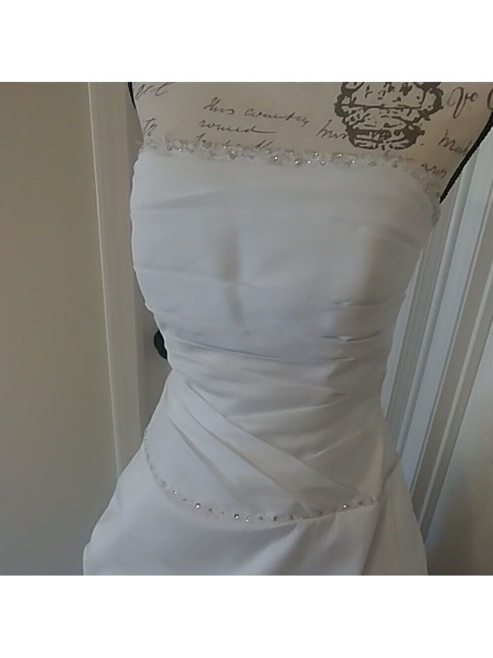 NWOT Jasmine Wedding Strapless Beaded Bust Whipped cream skirt dress 8/street 6 - Picture 2 of 10